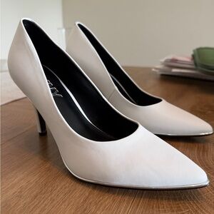 DKNY White Pointed-Toe Stiletto Pumps